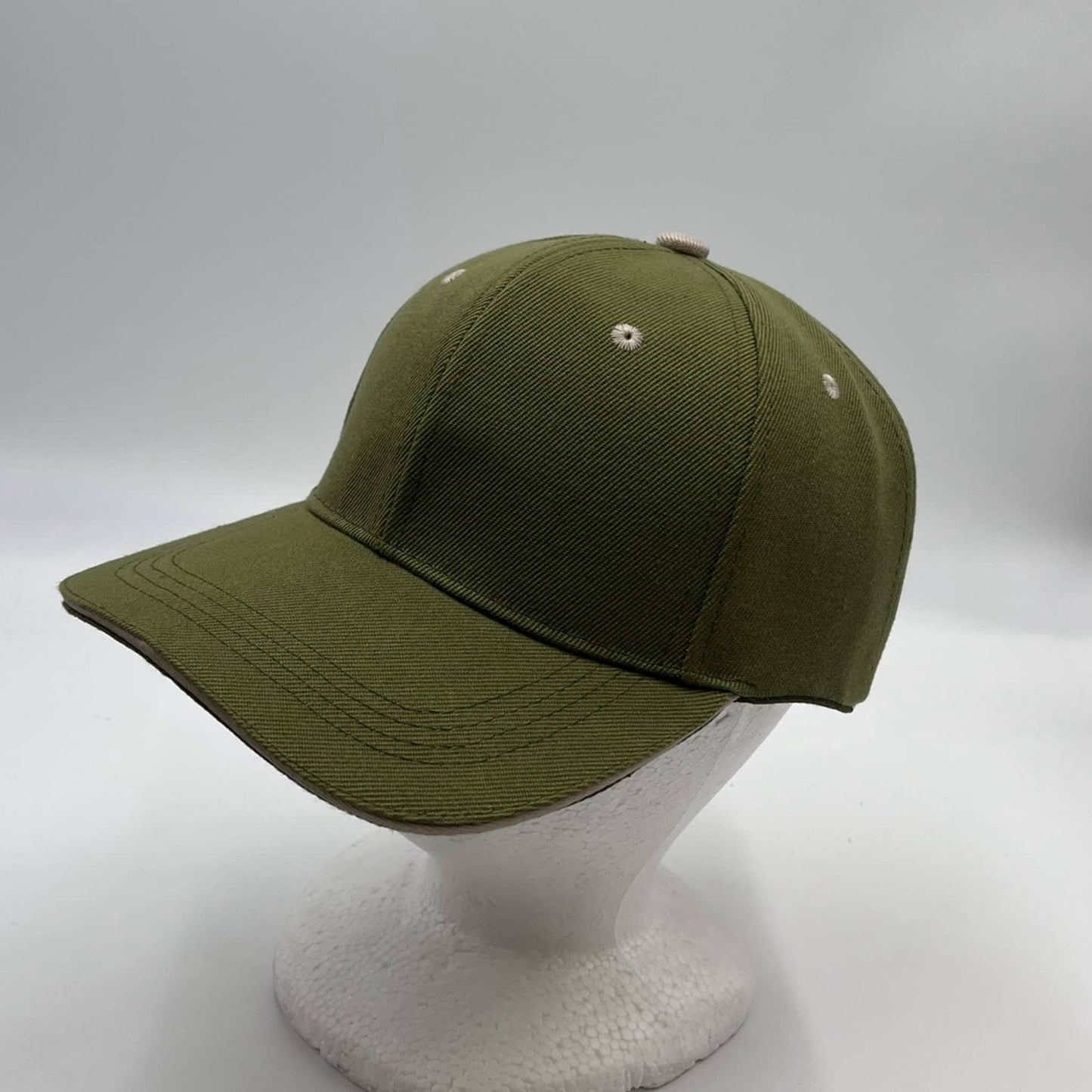 Plain Sandwich Velcro Olive and Tan Eyelets 12 pack PCV0314 Cap Hat