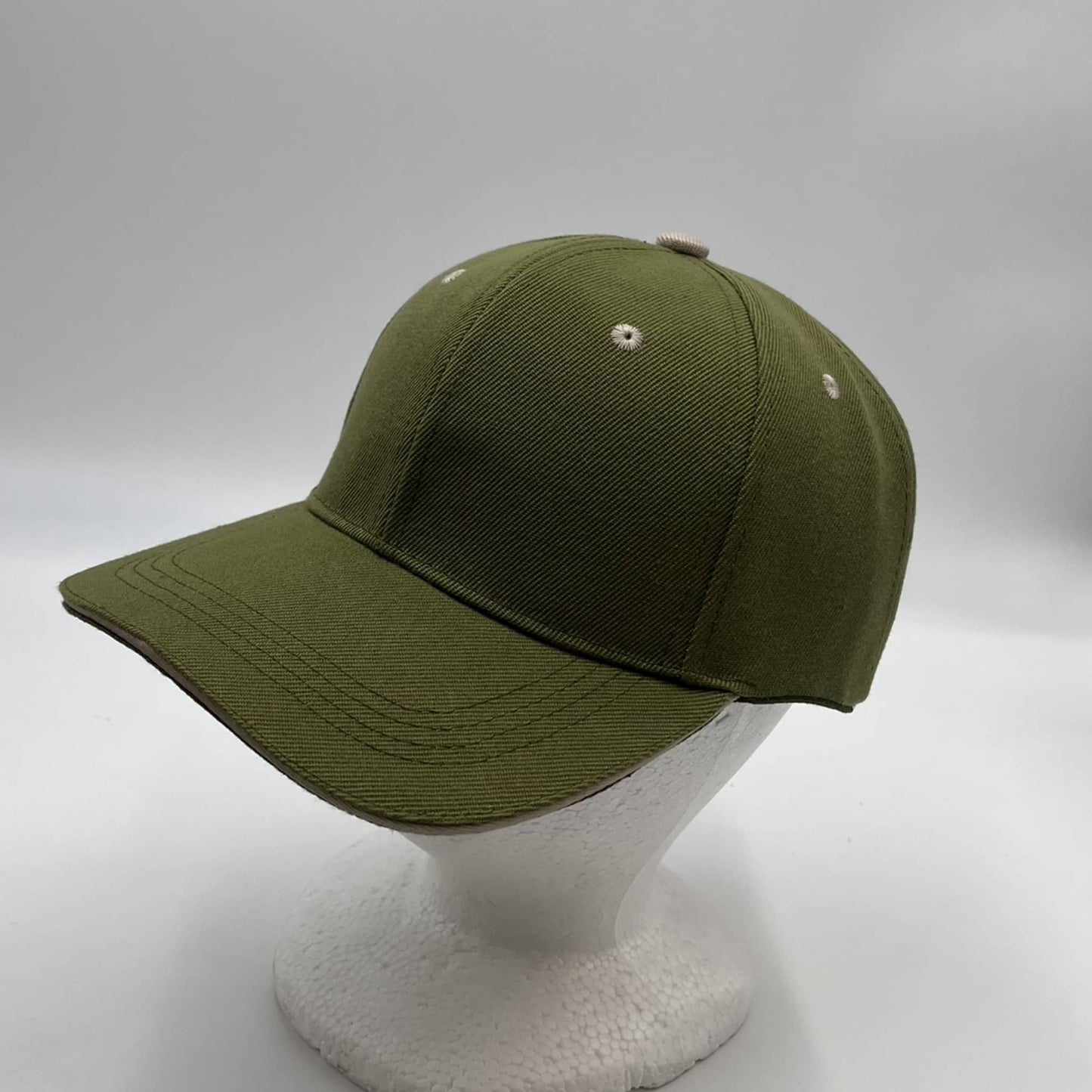 Alpha Omega Cap Plain Sandwich Velcro Olive and Tan Eyelets 12 pack PCV0314 Cap Hat