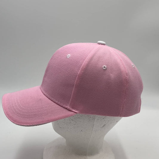 Plain Sandwich Velcro Baby Pink and White Eyelets 12 pack PCV0318 Cap Hat