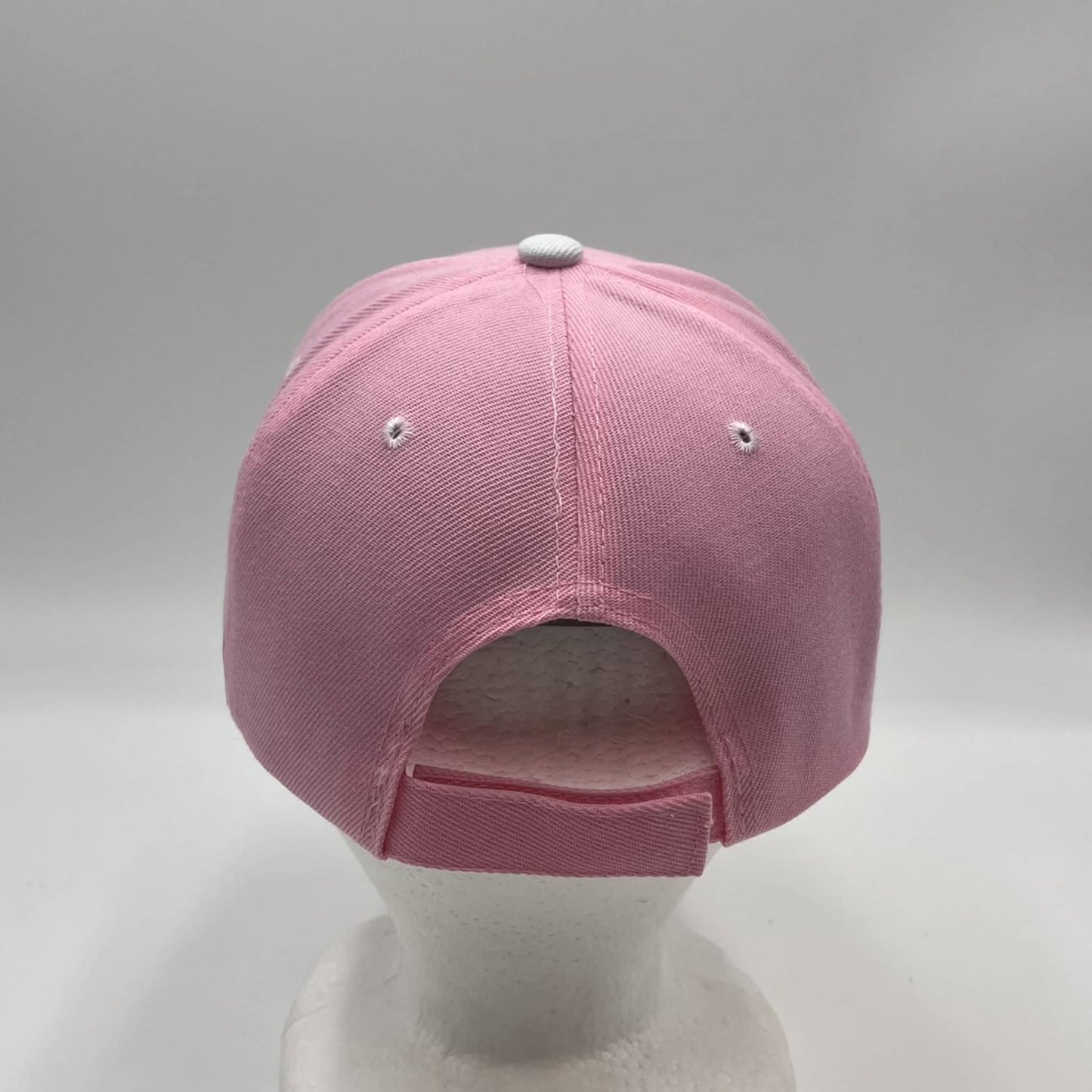 Plain Sandwich Velcro Baby Pink and White Eyelets 12 pack PCV0318 Cap Hat