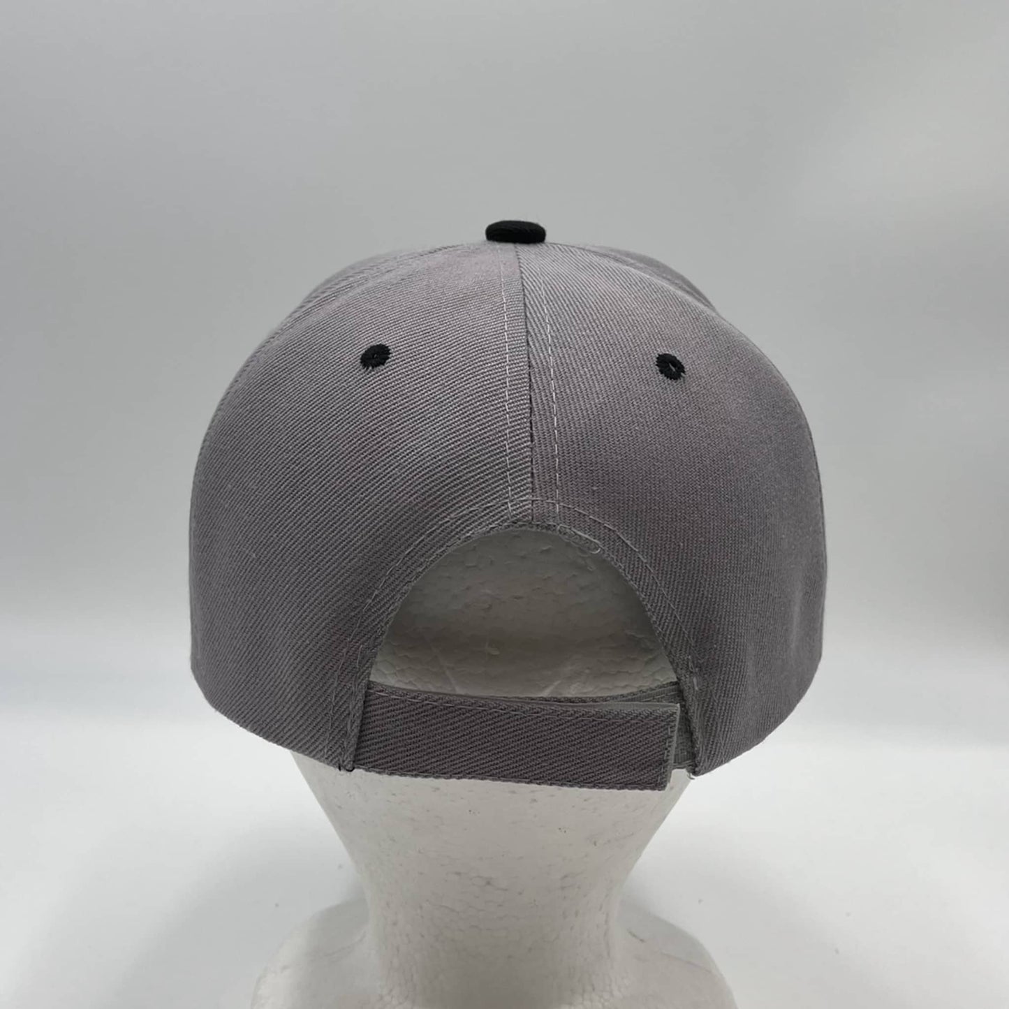 Plain Sandwich Velcro Gray and Black Eyelets 12 pack PCV0311 Cap Hat