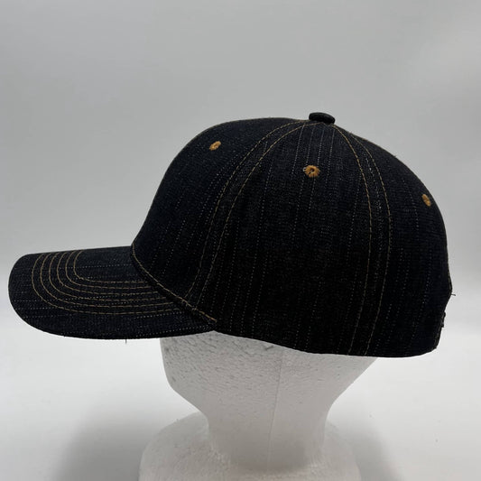 Plain Velcro Dark Denim with Khaki Eyelets 12 pack PCV01-D1 Cap Hat