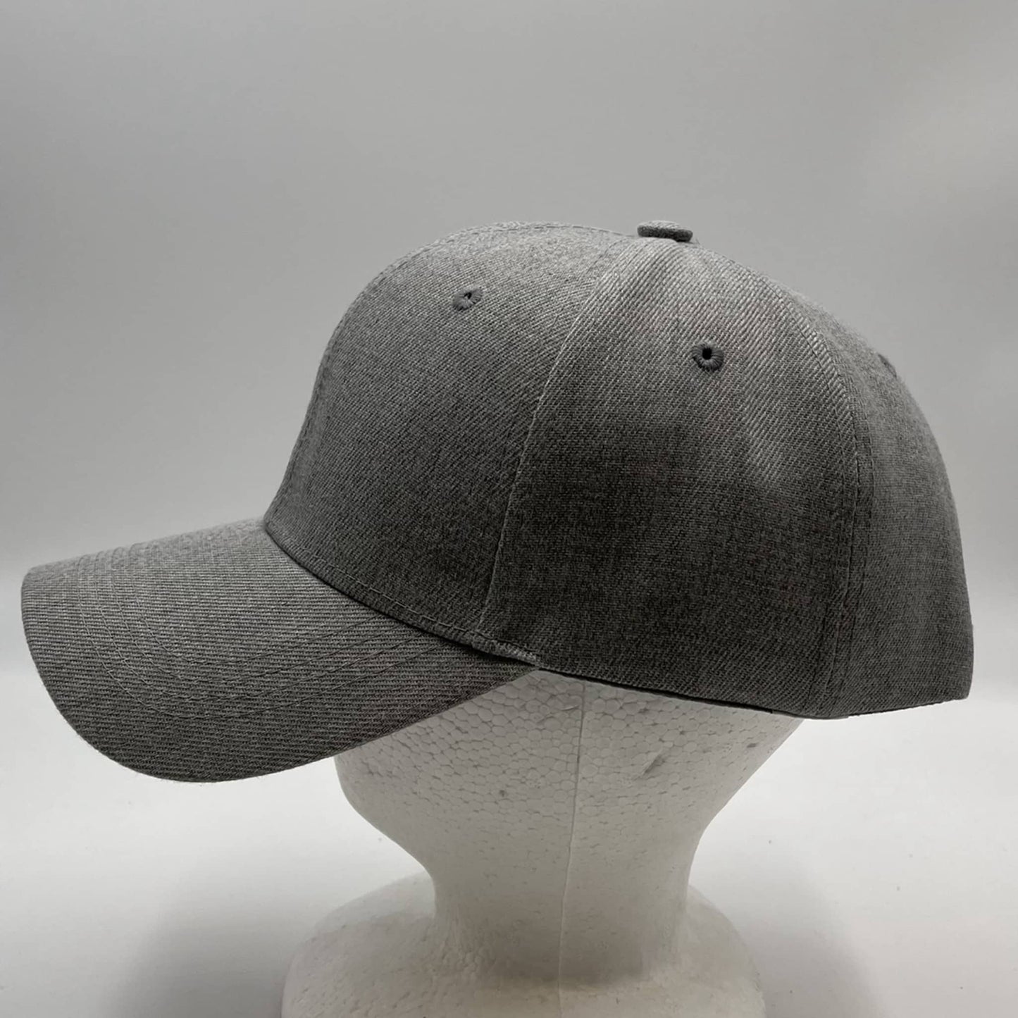 Plain Sandwich Velcro Textured Light Gray 12 pack PCV0343 Cap Hat