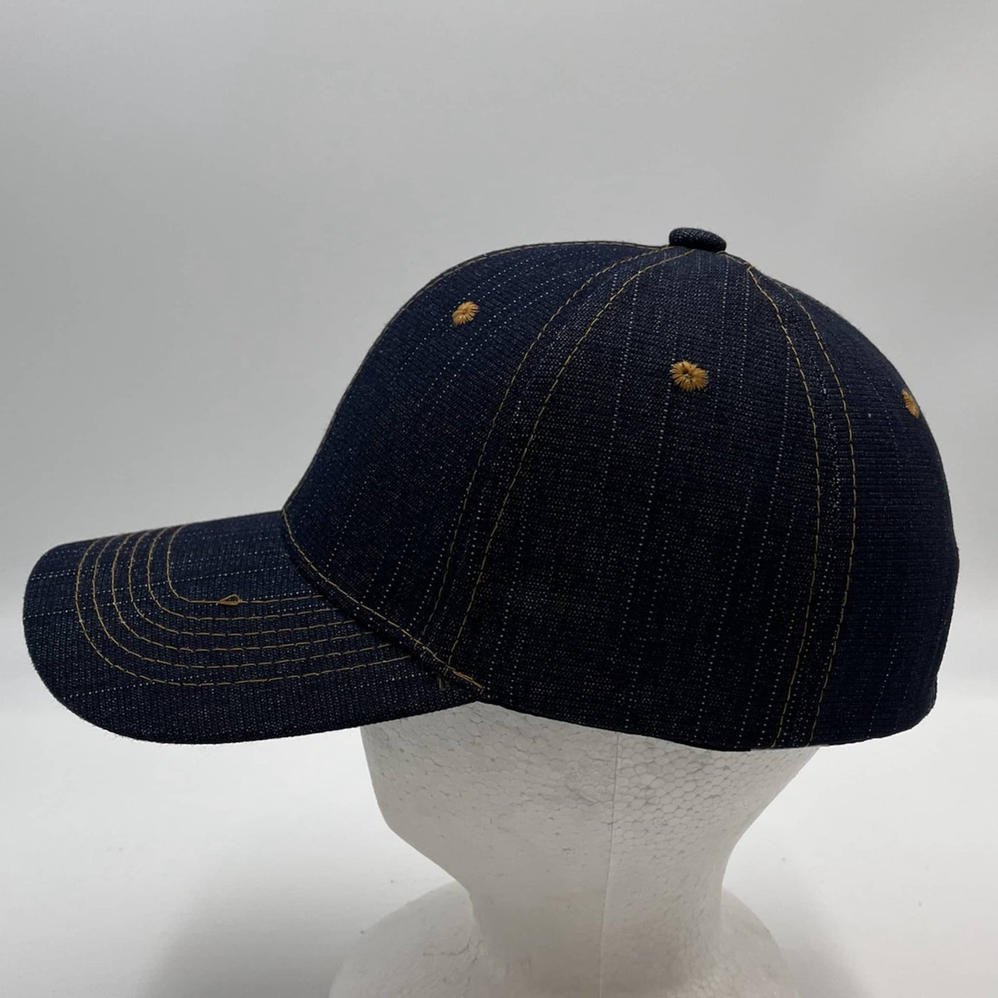 Plain Velcro Blue Denim and Khaki Eyelets 12 pack PCV01-D Cap Hat