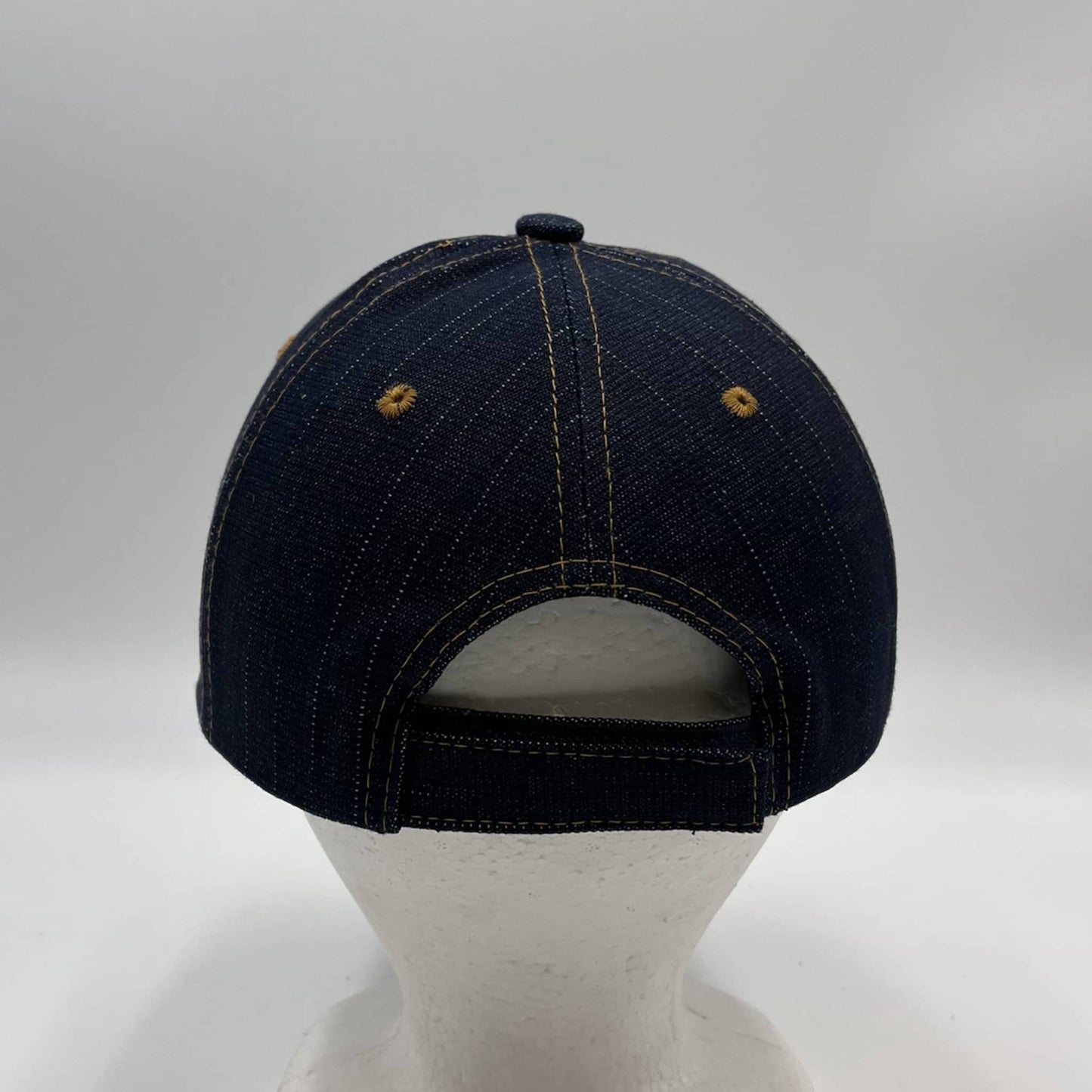 Alpha Omega Cap Plain Velcro Blue Denim and Khaki Eyelets 12 pack PCV01-D Cap Hat