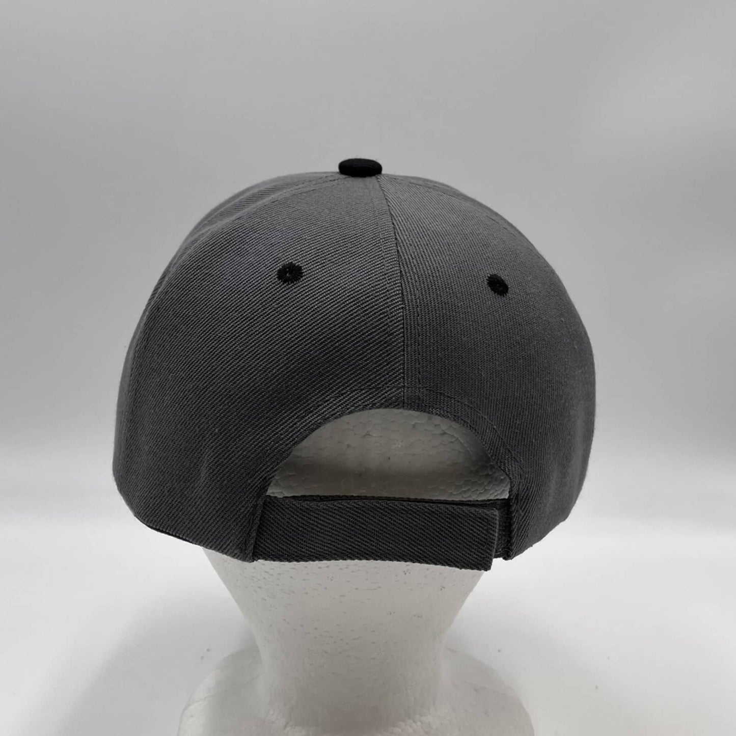 Plain Sandwich Velcro Dark Gray and Black Eyelets 12 pack PCV0306 Cap Hat