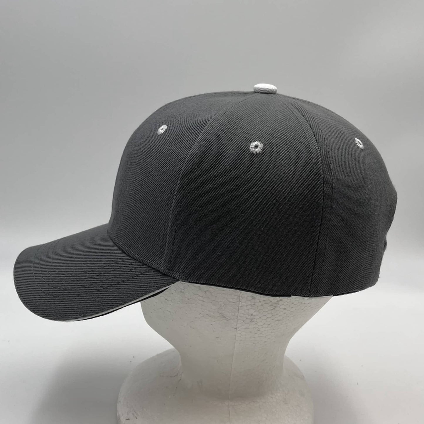 Alpha Omega Cap Plain Sandwich Velcro Dark Gray and White Eyelets 12 pack PCV0305 Cap Hat