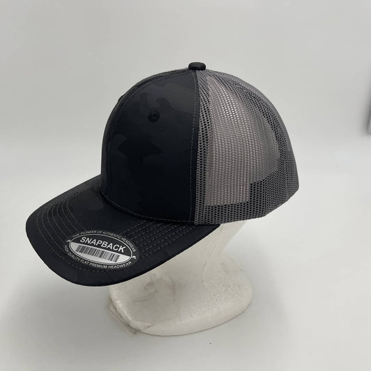 CAMO 6 Panel New Trucker Black Camo and Gray Mesh 12 pack NS6TMC1 Cap Hat
