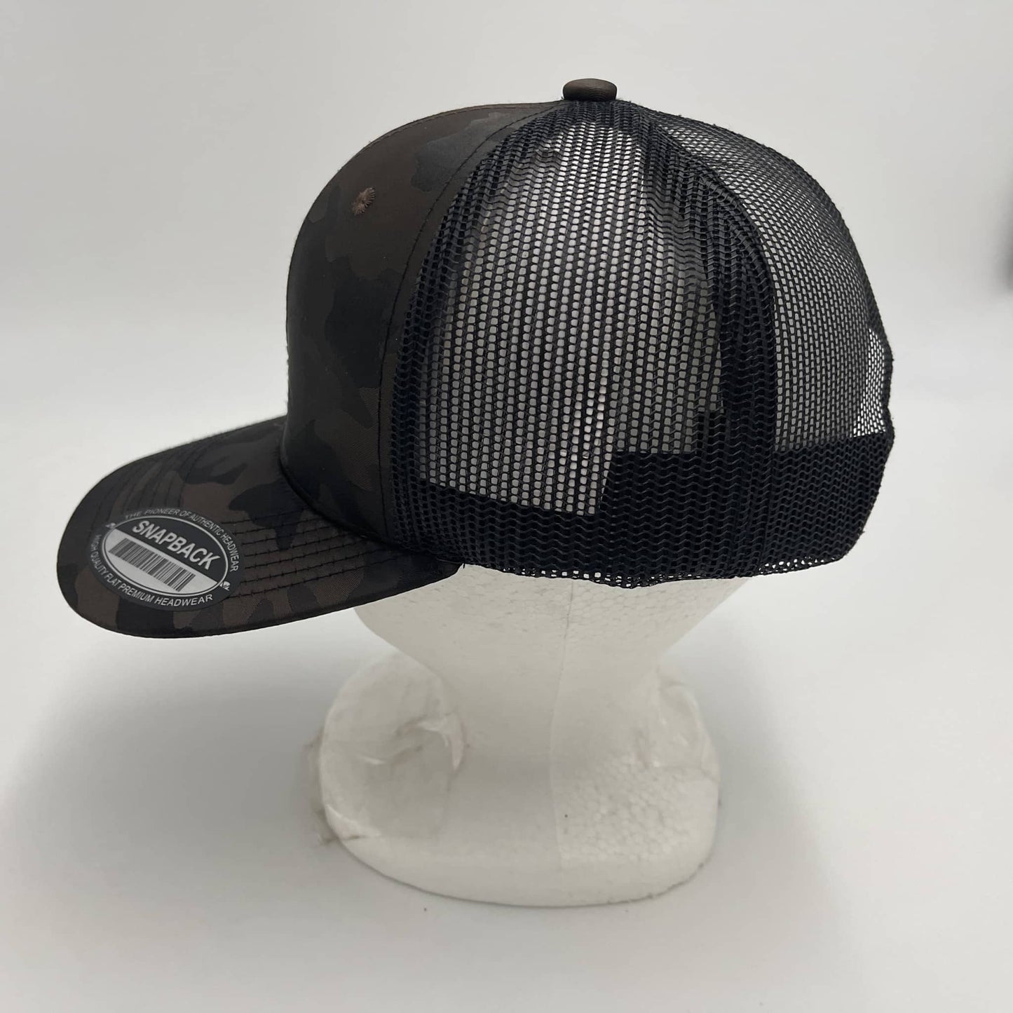 CAMO 6 Panel New Trucker Dark Brown Camo and Black Mesh 12 pack NS6TMC6 Cap Hat