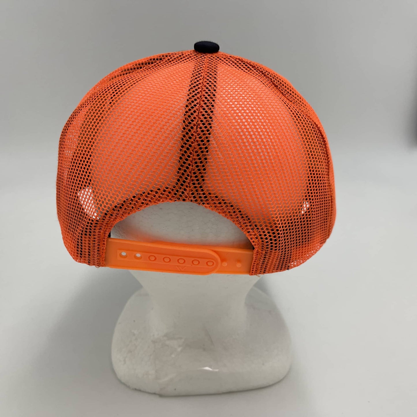 Plain Flat 6P Mesh Trucker Navy Blue and Orange Mesh 12 pack CF6M1814 Cap Hat
