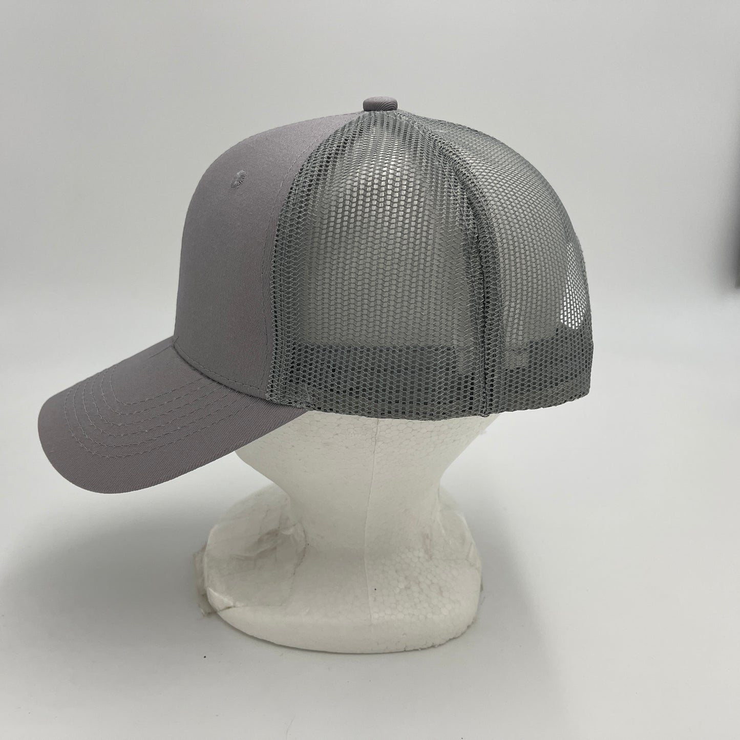 Plain Mesh Velcro Light Gray and Light Gray Mesh 12 pack CTM1116 Cap Hat