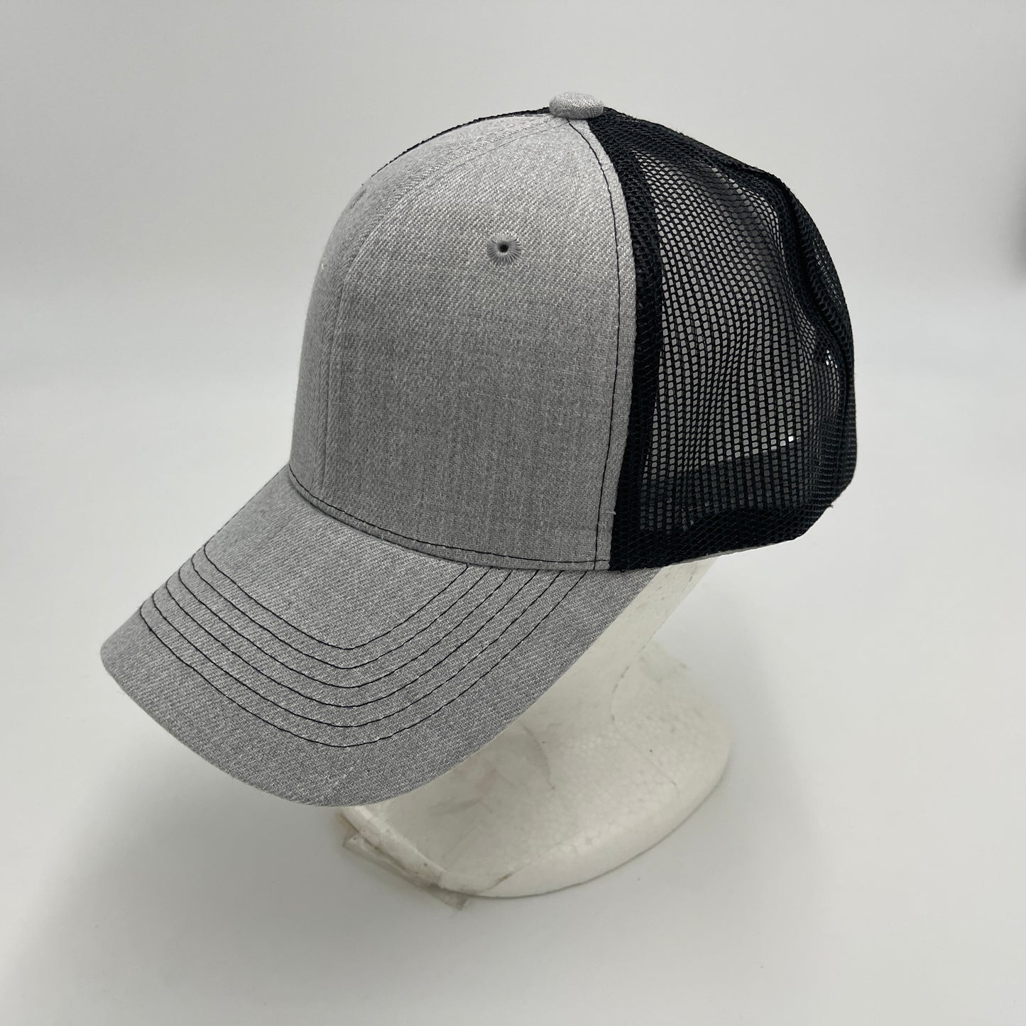 Alpha Omega Cap Plain Mesh Velcro Textured Gray and Black Mesh 12 pack CTM1122 Cap Hat