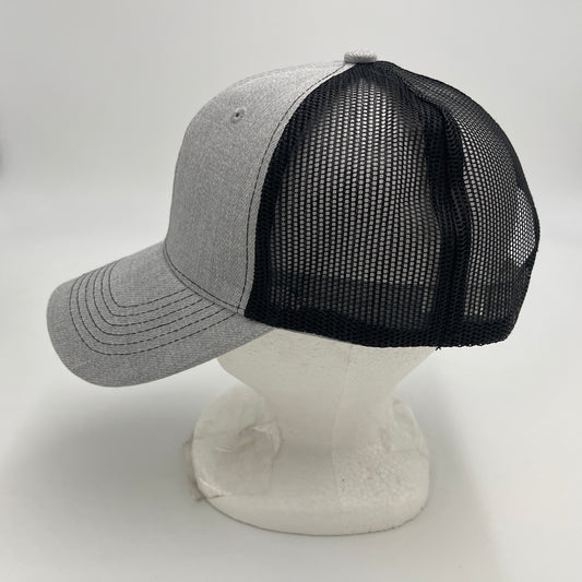 Alpha Omega Cap Plain Mesh Velcro Textured Gray and Black Mesh 12 pack CTM1122 Cap Hat