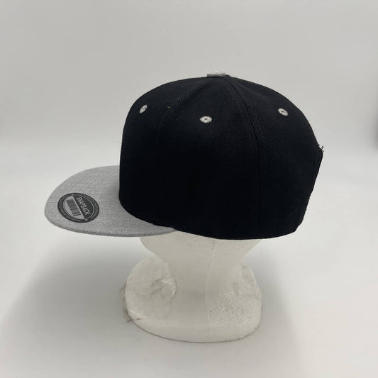 Plain Poly Snapback Black and Light Gray Eyelets/Bill 12 pack PFS0521 Cap Hat