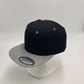 Plain Poly Snapback Black and Textured Gray Lid 12 pack PFS02T06 Cap Hat