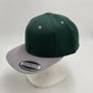 Plain Poly Snapback Forest Green and Light Gray Lid 12 pack PFS02T08 Cap Hat