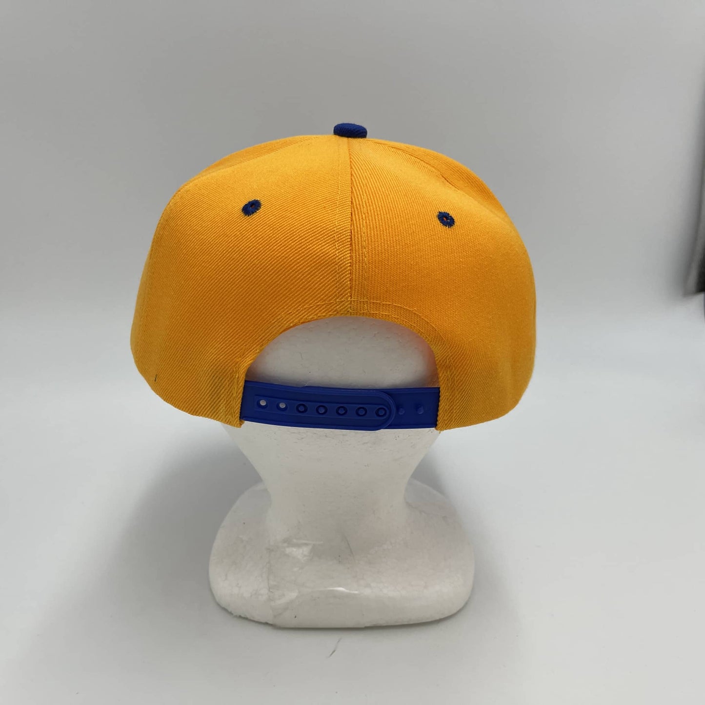 Alpha Omega Cap Plain Poly Snapback Golden Yellow and Blue Eyelets/Bill 12 pack PFS0550 Cap Hat