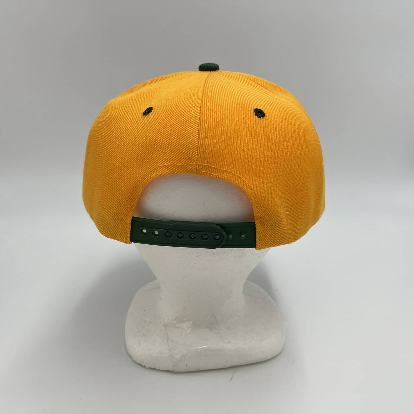 Alpha Omega Cap Plain Poly Snapback Golden Yellow and Forest Green 12 pack PFS0546 Cap Hat