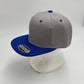 Plain Poly Snapback Gray and Blue Eyelets/Bill 12 pack PFS0547 Cap Hat