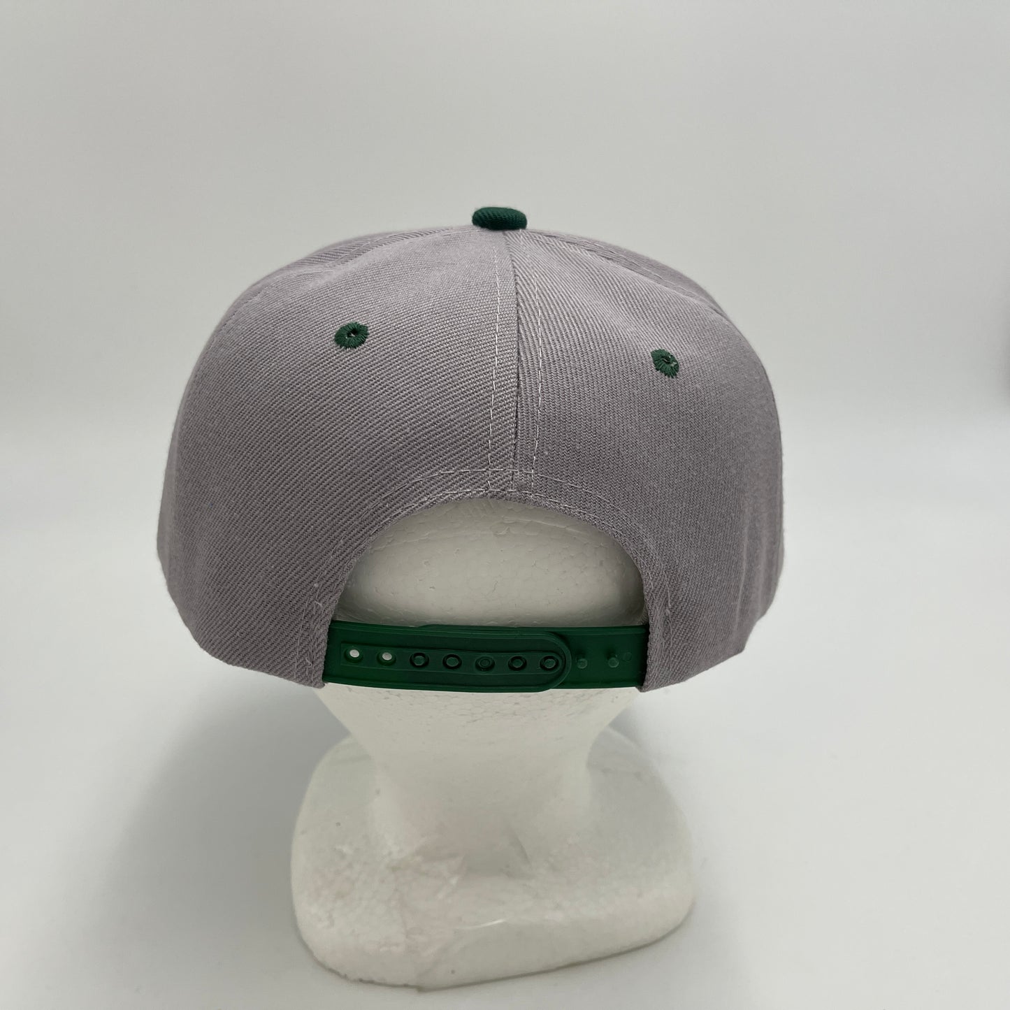 Plain Poly Snapback Gray and Green Eyelets/Bill 12 pack PFS0542 Cap Hat