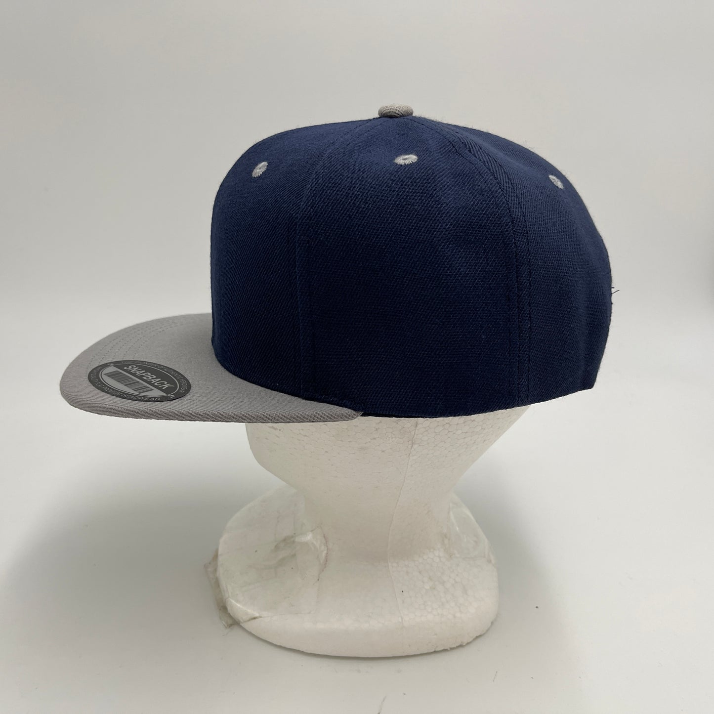 Plain Poly Snapback Navy Blue and Light Gray Lid 12 pack PFS02T07 Cap Hat