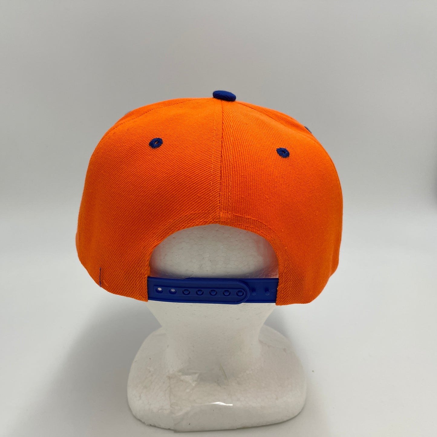 Alpha Omega Cap Plain Poly Snapback Orange and Blue Lid 12 pack PFS02T09 Cap Hat