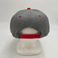 Plain Poly Snapback Textured Dark Gray and Red Eyelets/Bill 12 pack PFS02T25 Cap Hat