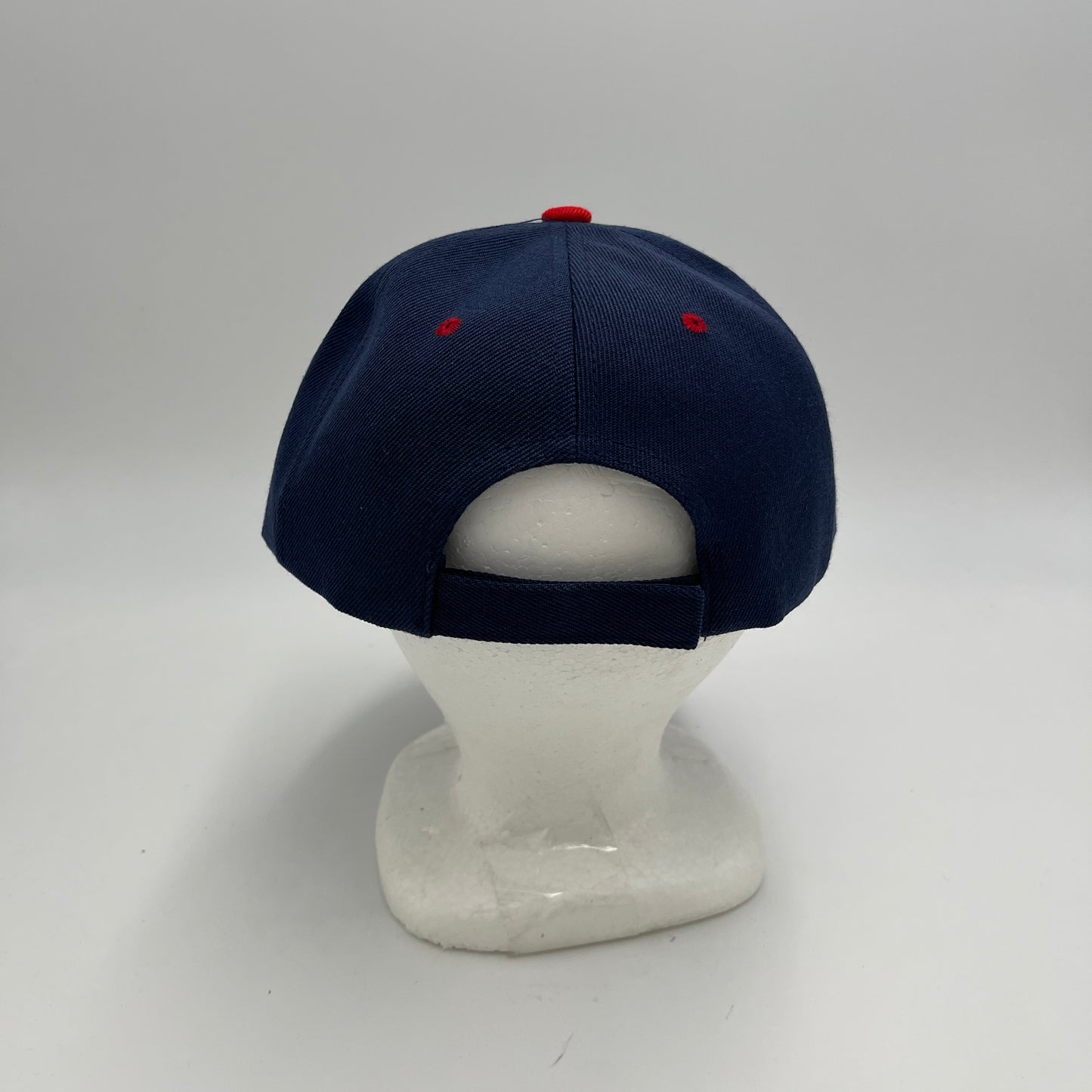 Alpha Omega Cap Plain Sandwich Velcro Navy Blue and Red Eyelets 12 pack PCV0316 Cap Hat