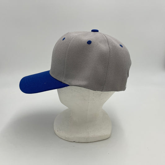 Plain Two Tone Velcro Gray and Blue Eyelets/Bill 12 pack PCV0223 Cap Hat